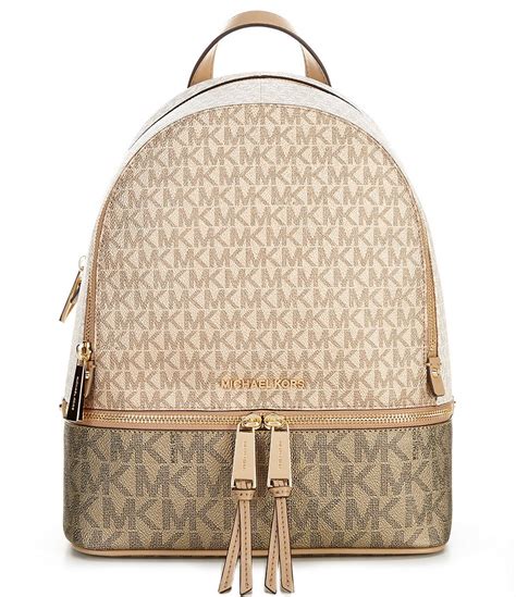 michael kors rhea colorblock backpack truffle|Michael Kors Rhea Medium Colorblock Silver .